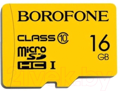 Карта памяти Borofone MicroSDHC Class 10 16GB без адаптера - фото