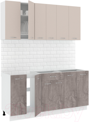 Готовая кухня Кортекс-мебель Корнелия Лира-лайт 1.7м без столешницы - фото
