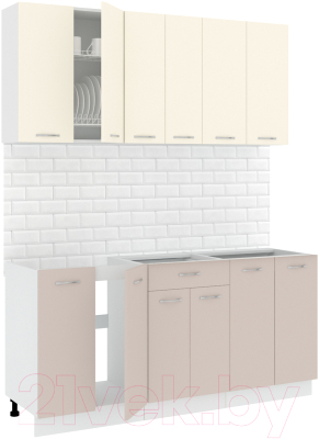Готовая кухня Кортекс-мебель Корнелия Лира-лайт 1.7м без столешницы  - фото