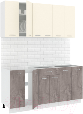 Готовая кухня Кортекс-мебель Корнелия Лира-лайт 1.7м без столешницы - фото