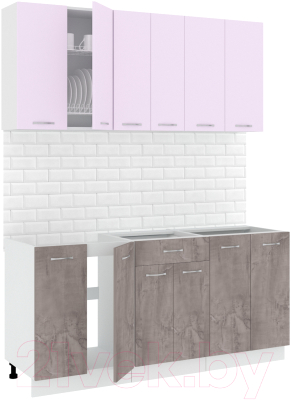 Готовая кухня Кортекс-мебель Корнелия Лира-лайт 1.7м без столешницы - фото