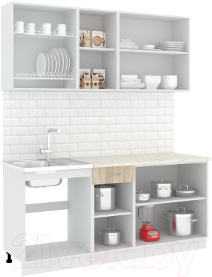 Готовая кухня Кортекс-мебель Корнелия Лира-лайт 1.8м 
