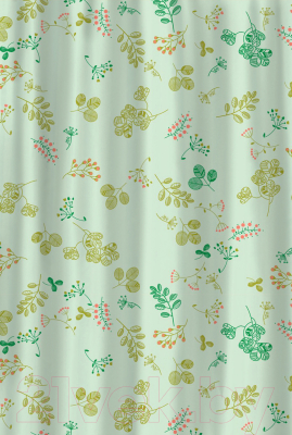 Шторка-занавеска для ванны V-line Веточки 180x180 - фото