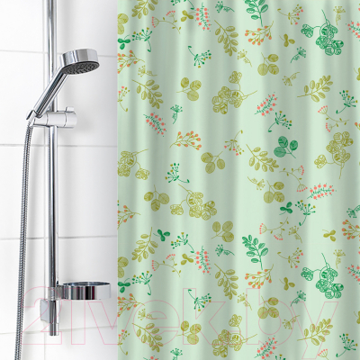 Шторка-занавеска для ванны V-line Веточки 180x180