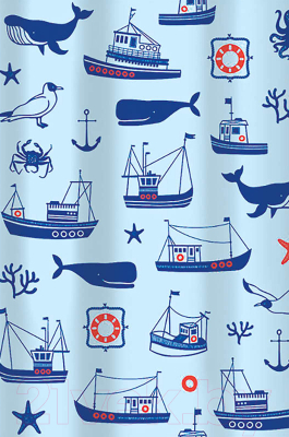 Шторка-занавеска для ванны V-line Гавань 180x180 - фото