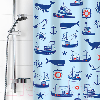 Шторка-занавеска для ванны V-line Гавань 180x180