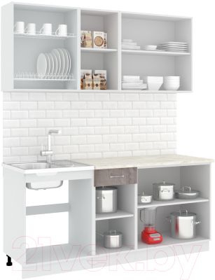 Готовая кухня Кортекс-мебель Корнелия Лира-лайт 1.8м