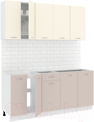 Готовая кухня Кортекс-мебель Корнелия Лира-лайт 1.8м без столешницы  - фото