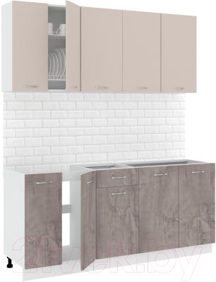 Готовая кухня Кортекс-мебель Корнелия Лира-лайт 1.8м без столешницы - фото