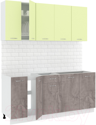 Готовая кухня Кортекс-мебель Корнелия Лира-лайт 1.8м без столешницы - фото