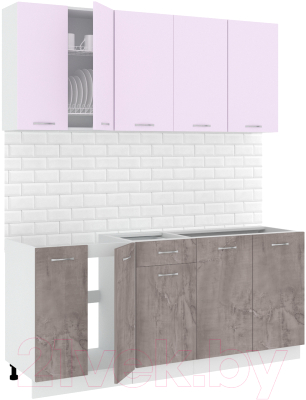 Готовая кухня Кортекс-мебель Корнелия Лира-лайт 1.8м без столешницы - фото