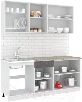 Готовая кухня Кортекс-мебель Корнелия Лира-лайт 1.9м