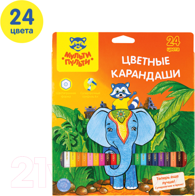 Набор цветных карандашей Мульти-пульти Енот в Индии / CP_10750