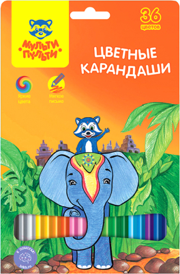 Набор цветных карандашей Мульти-пульти Енот в Индии / CP_10823 - фото