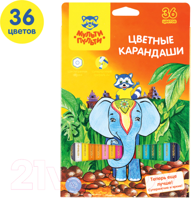 Набор цветных карандашей Мульти-пульти Енот в Индии / CP_10823