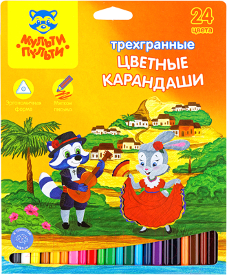 Набор цветных карандашей Мульти-пульти Енот в Испании / CP_10758 - фото