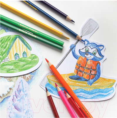 Набор цветных карандашей Мульти-пульти Енот в Испании / CP_10758