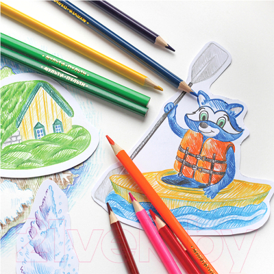 Набор цветных карандашей Мульти-пульти Енот в Испании / CP_10825