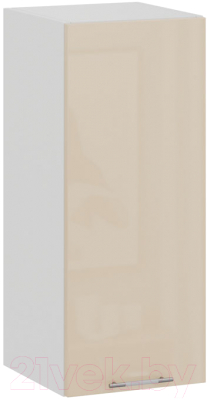 Шкаф навесной для кухни ТриЯ Весна 1В3 (белый/ваниль глянец) - фото