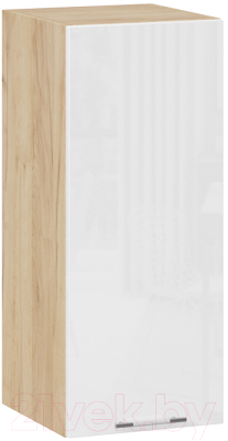 Шкаф навесной для кухни ТриЯ Весна 1В3 (дуб крафт золотой/белый глянец) - фото