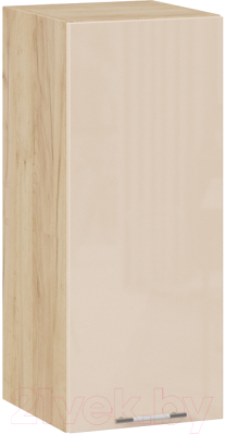 Шкаф навесной для кухни ТриЯ Весна 1В3 (дуб крафт золотой/ваниль глянец) - фото