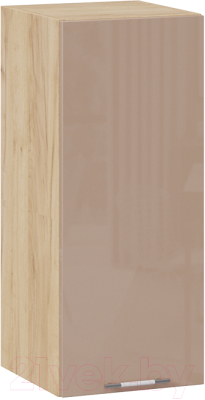 Шкаф навесной для кухни ТриЯ Весна 1В3 (дуб крафт золотой/кофе с молоком) - фото