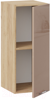 Шкаф навесной для кухни ТриЯ Весна 1В3 (дуб крафт золотой/кофе с молоком)