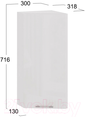 Шкаф навесной для кухни ТриЯ Весна 1В3Т (белый/белый глянец)