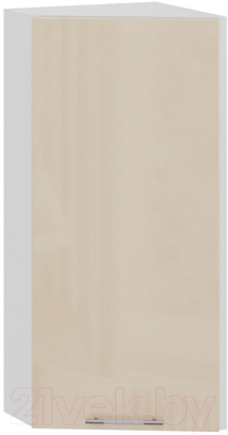 Шкаф навесной для кухни ТриЯ Весна 1В3Т (белый/ваниль глянец) - фото