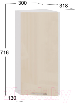 Шкаф навесной для кухни ТриЯ Весна 1В3Т (белый/ваниль глянец)