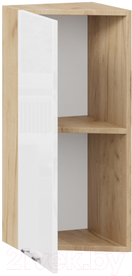 Шкаф навесной для кухни ТриЯ Весна 1В3Т (дуб крафт золотой/белый глянец)