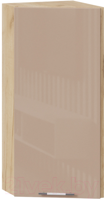 Шкаф навесной для кухни ТриЯ Весна 1В3Т (дуб крафт золотой/кофе с молоком) - фото