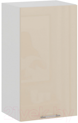 Шкаф навесной для кухни ТриЯ Весна 1В4 (белый/ваниль глянец) - фото