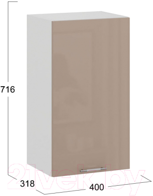 Шкаф навесной для кухни ТриЯ Весна 1В4 (белый/кофе с молоком)