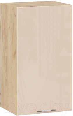 Шкаф навесной для кухни ТриЯ Весна 1В4 (дуб крафт золотой/ваниль глянец) - фото
