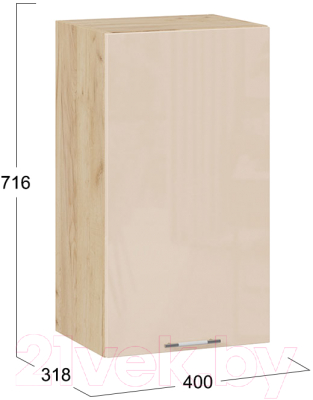 Шкаф навесной для кухни ТриЯ Весна 1В4 (дуб крафт золотой/ваниль глянец)