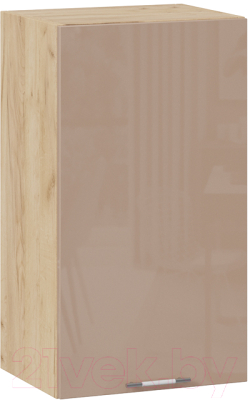 Шкаф навесной для кухни ТриЯ Весна 1В4 (дуб крафт золотой/кофе с молоком) - фото