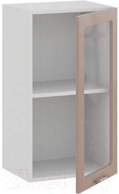 Шкаф навесной для кухни ТриЯ Весна 1В4С (белый/кофе с молоком)