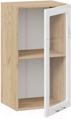 Шкаф навесной для кухни ТриЯ Весна 1В4С (дуб крафт золотой/белый глянец)