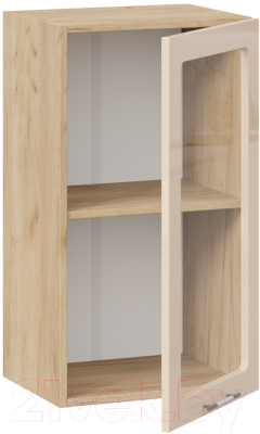 Шкаф навесной для кухни ТриЯ Весна 1В4С (дуб крафт золотой/ваниль глянец)
