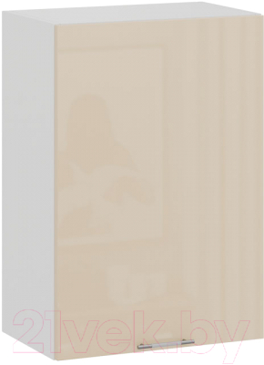 Шкаф навесной для кухни ТриЯ Весна 1В5 (белый/ваниль глянец) - фото