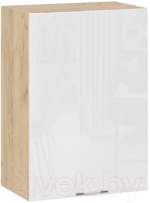 Шкаф навесной для кухни ТриЯ Весна 1В5 (дуб крафт золотой/белый глянец) - фото