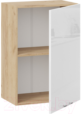 Шкаф навесной для кухни ТриЯ Весна 1В5 (дуб крафт золотой/белый глянец)