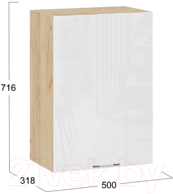 Шкаф навесной для кухни ТриЯ Весна 1В5 (дуб крафт золотой/белый глянец)
