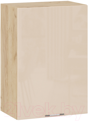 Шкаф навесной для кухни ТриЯ Весна 1В5 (дуб крафт золотой/ваниль глянец) - фото