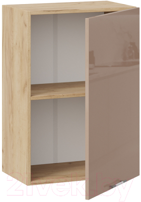 Шкаф навесной для кухни ТриЯ Весна 1В5 (дуб крафт золотой/кофе с молоком)