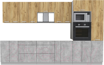 Готовая кухня Интерлиния Мила Лайт 3.4 ВТ без столешницы - фото