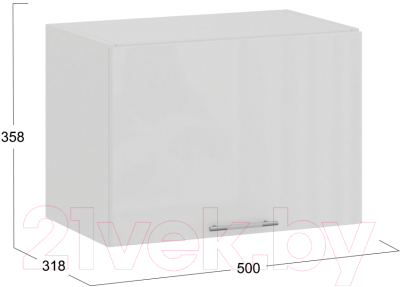 Шкаф под вытяжку ТриЯ Весна 1В5Г (белый/белый глянец)