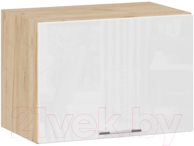 Шкаф под вытяжку ТриЯ Весна 1В5Г (дуб крафт золотой/белый глянец) - фото