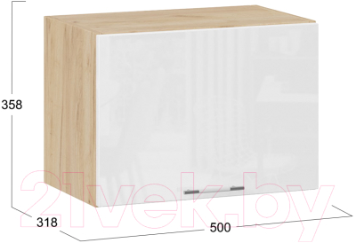 Шкаф под вытяжку ТриЯ Весна 1В5Г (дуб крафт золотой/белый глянец)